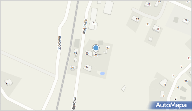 Bartąg, Miętowa, 63, mapa Bartąg