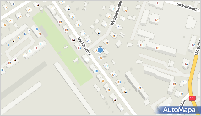Bartoszyce, Mickiewicza Adama, 30, mapa Bartoszyce