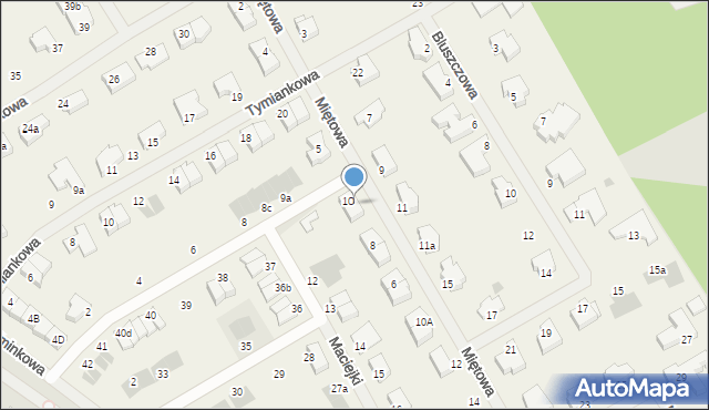 Bezrzecze, Miętowa, 10, mapa Bezrzecze