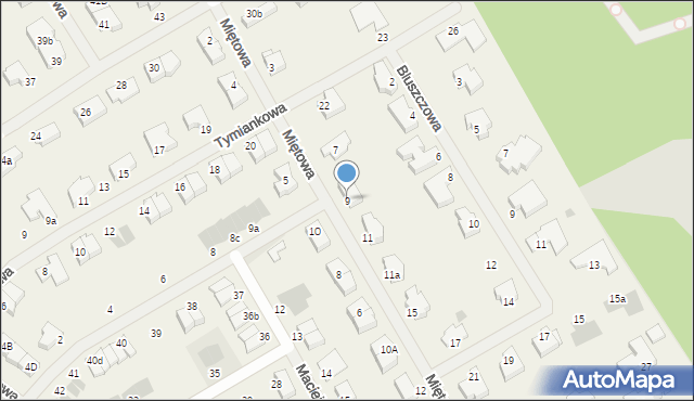 Bezrzecze, Miętowa, 9, mapa Bezrzecze