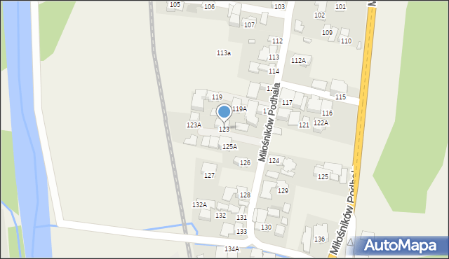 Biały Dunajec, Miłośników Podhala, 123, mapa Biały Dunajec