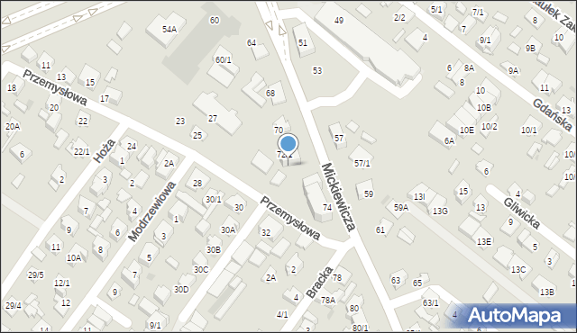 Białystok, Mickiewicza Adama, 72/2, mapa Białegostoku