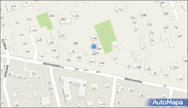 Bielawa, Mirkowska, 19C, mapa Bielawa