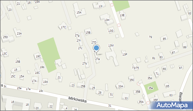 Bielawa, Mirkowska, 27j, mapa Bielawa