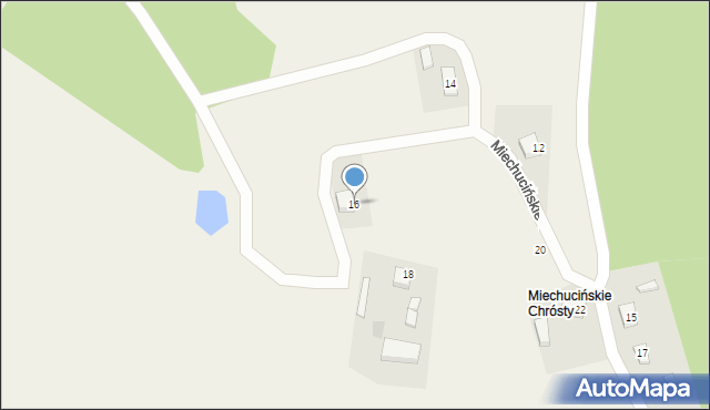 Bielkówko, Miechucińska, 16, mapa Bielkówko