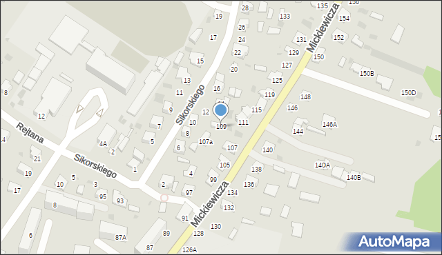 Bielsk Podlaski, Mickiewicza Adama, 109, mapa Bielsk Podlaski