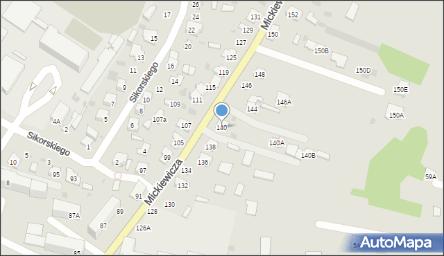 Bielsk Podlaski, Mickiewicza Adama, 140, mapa Bielsk Podlaski