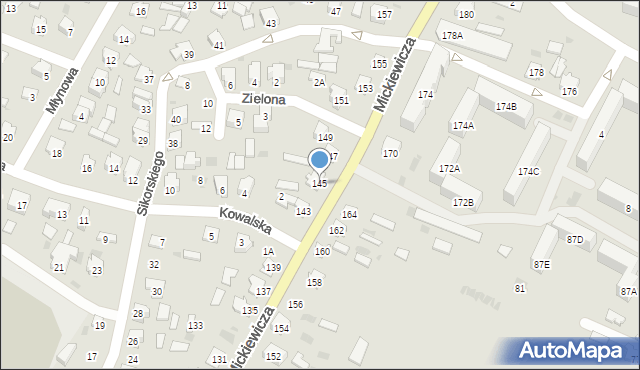 Bielsk Podlaski, Mickiewicza Adama, 145, mapa Bielsk Podlaski