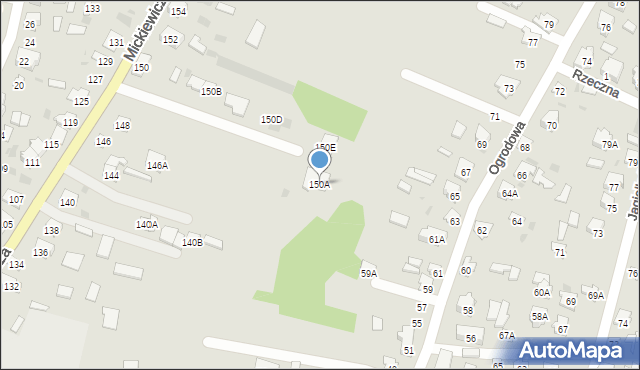 Bielsk Podlaski, Mickiewicza Adama, 150A, mapa Bielsk Podlaski