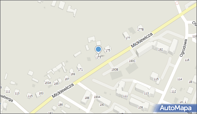 Bielsk Podlaski, Mickiewicza Adama, 173, mapa Bielsk Podlaski