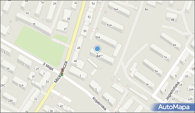 Bielsk Podlaski, Mickiewicza Adama, 48A, mapa Bielsk Podlaski