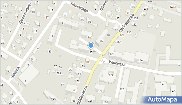 Bielsk Podlaski, Mickiewicza Adama, 85, mapa Bielsk Podlaski