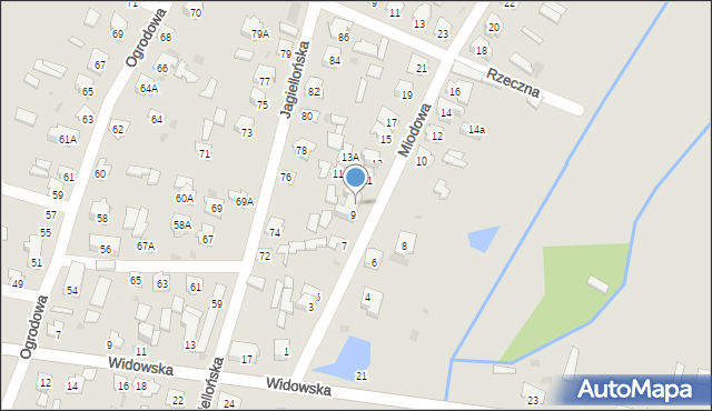 Bielsk Podlaski, Miodowa, 9A, mapa Bielsk Podlaski