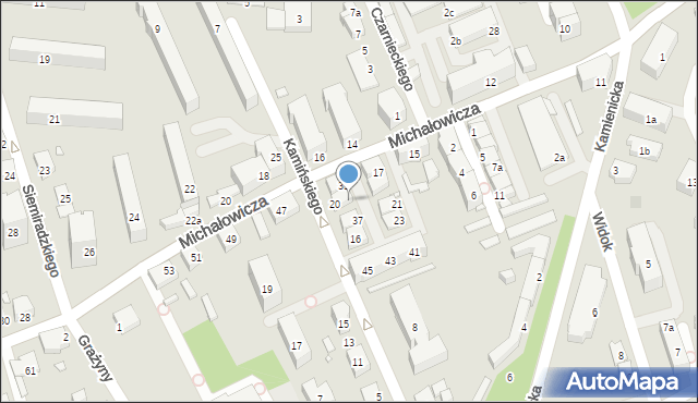 Bielsko-Biała, Michałowicza Mieczysława, prof. dr., 35, mapa Bielsko-Białej