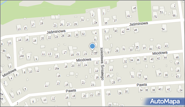 Bielsko-Biała, Miodowa, 25, mapa Bielsko-Białej