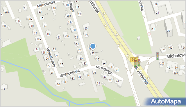 Bielsko-Biała, Mireckiego Józefa, 33, mapa Bielsko-Białej