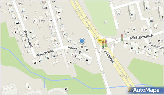 Bielsko-Biała, Mireckiego Józefa, 39, mapa Bielsko-Białej