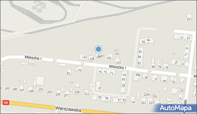 Bieruń, Mieszka I, 106, mapa Bieruń