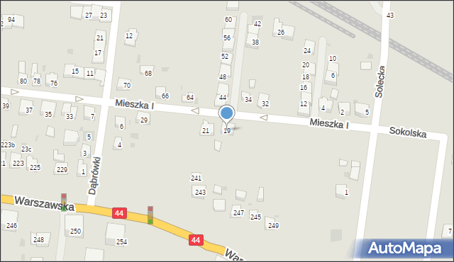 Bieruń, Mieszka I, 19, mapa Bieruń