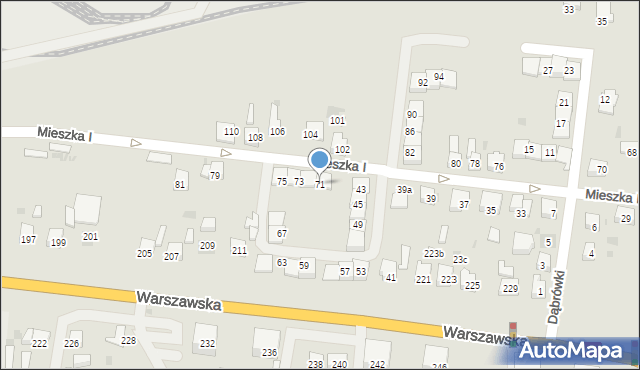 Bieruń, Mieszka I, 71, mapa Bieruń