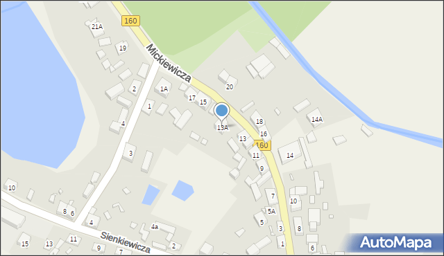 Bierzwnik, Mickiewicza Adama, 13A, mapa Bierzwnik