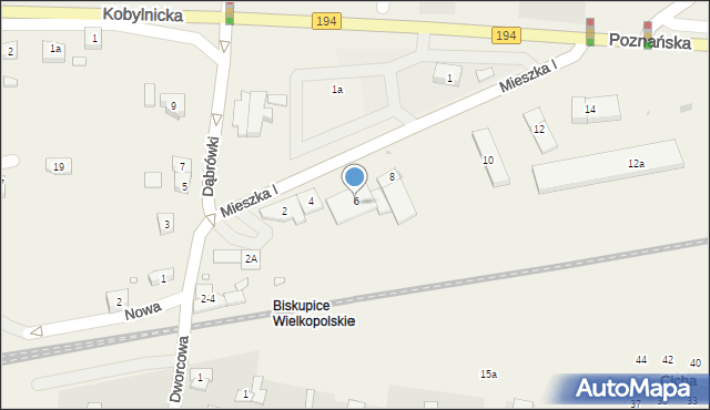 Biskupice, Mieszka I, 6, mapa Biskupice