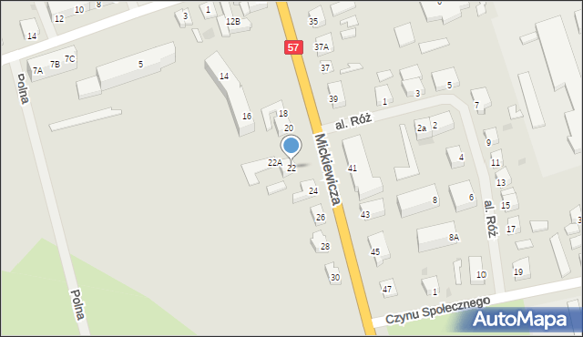 Biskupiec, Mickiewicza Adama, 22, mapa Biskupiec