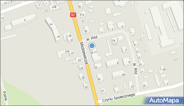 Biskupiec, Mickiewicza Adama, 41, mapa Biskupiec