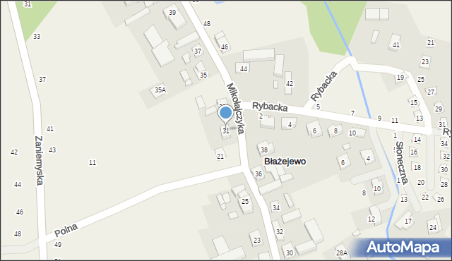 Błażejewo, Mikołajczyka Stanisława, 31, mapa Błażejewo