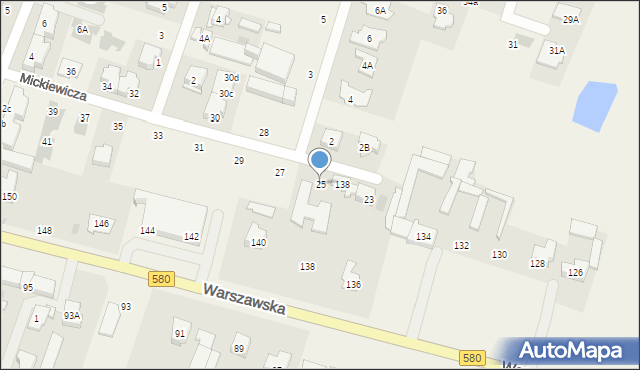 Blizne Jasińskiego, Mickiewicza Adama, 25, mapa Blizne Jasińskiego