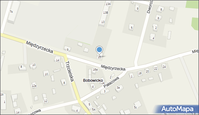 Bobowicko, Międzyrzecka, 15, mapa Bobowicko