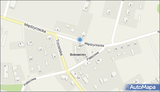 Bobowicko, Międzyrzecka, 16a, mapa Bobowicko