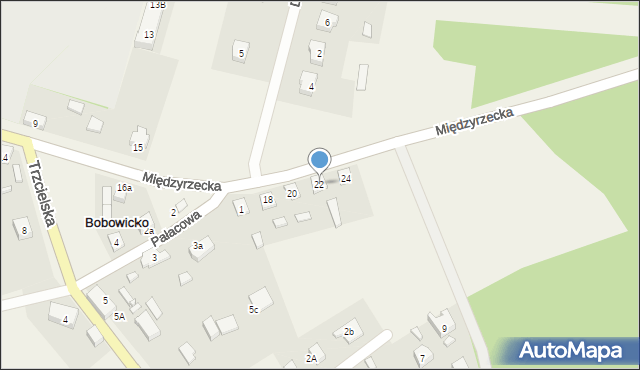 Bobowicko, Międzyrzecka, 22, mapa Bobowicko