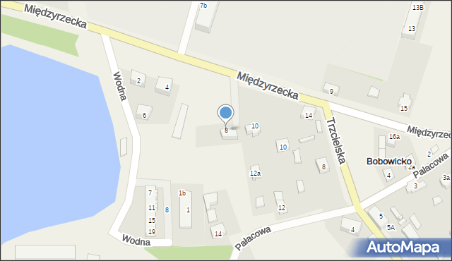 Bobowicko, Międzyrzecka, 8, mapa Bobowicko