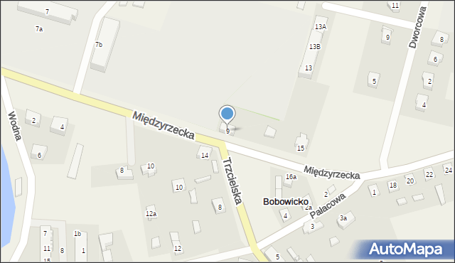 Bobowicko, Międzyrzecka, 9, mapa Bobowicko