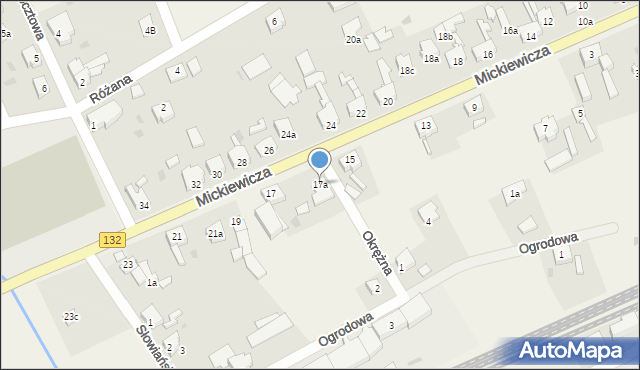 Bogdaniec, Mickiewicza Adama, 17a, mapa Bogdaniec
