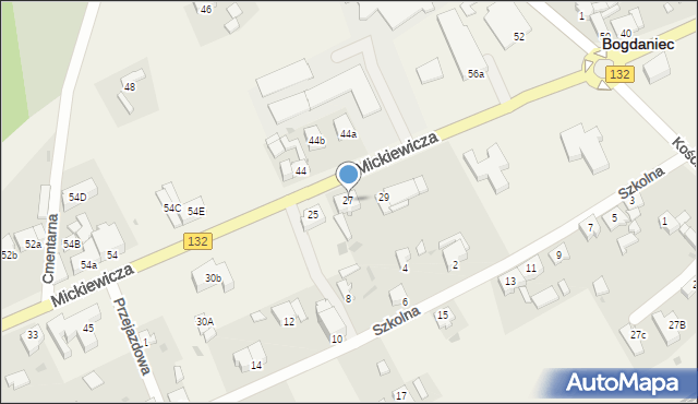 Bogdaniec, Mickiewicza Adama, 27, mapa Bogdaniec