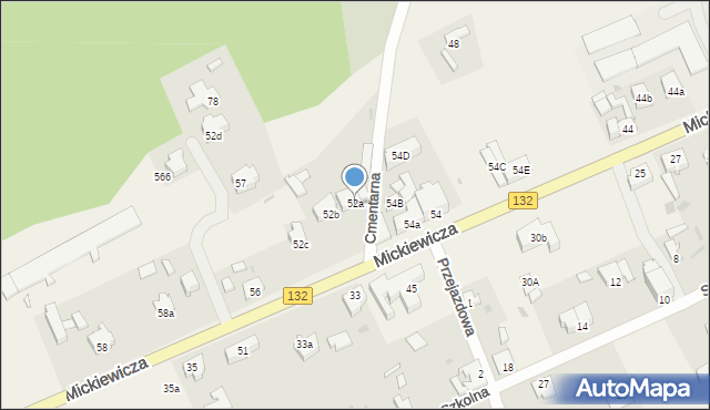 Bogdaniec, Mickiewicza Adama, 52a, mapa Bogdaniec