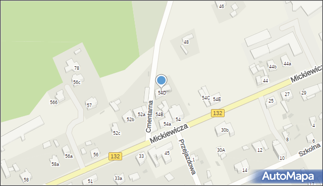 Bogdaniec, Mickiewicza Adama, 54D, mapa Bogdaniec