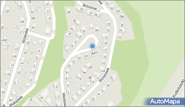 Bolesławiec, Miodowa, 16a, mapa Bolesławca