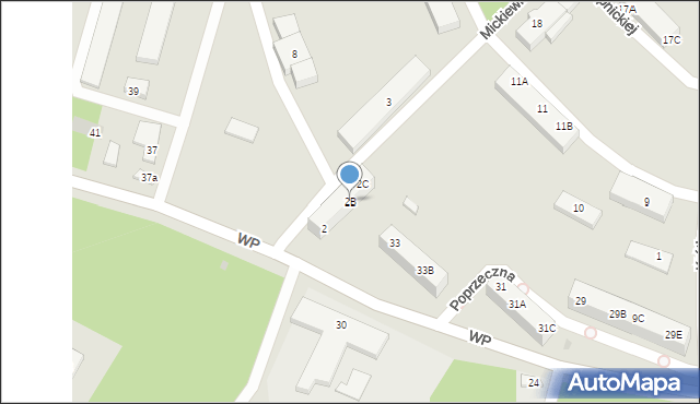 Borne Sulinowo, Mickiewicza Adama, 2B, mapa Borne Sulinowo