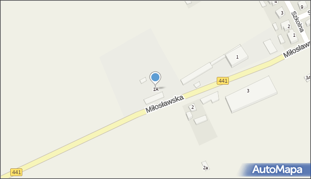 Borzykowo, Miłosławska, 1A, mapa Borzykowo