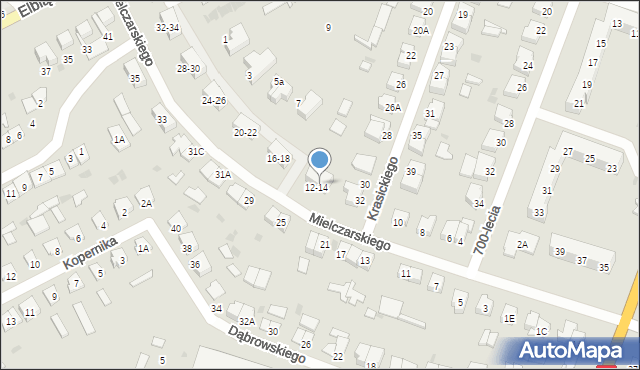 Braniewo, Mielczarskiego Romualda, 12/14, mapa Braniewo