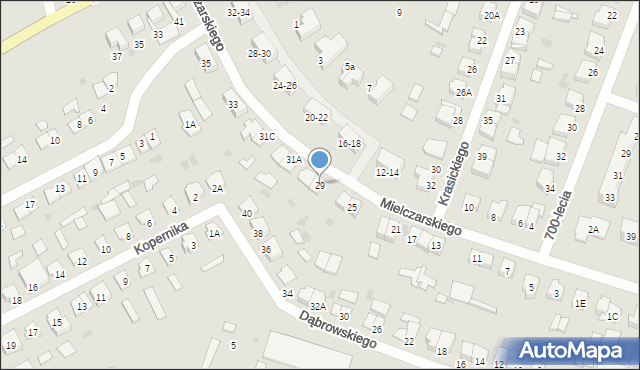 Braniewo, Mielczarskiego Romualda, 29, mapa Braniewo