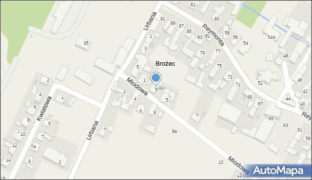 Brożec, Miodowa, 3, mapa Brożec