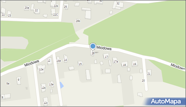 Brzeźno, Miodowa, 16, mapa Brzeźno