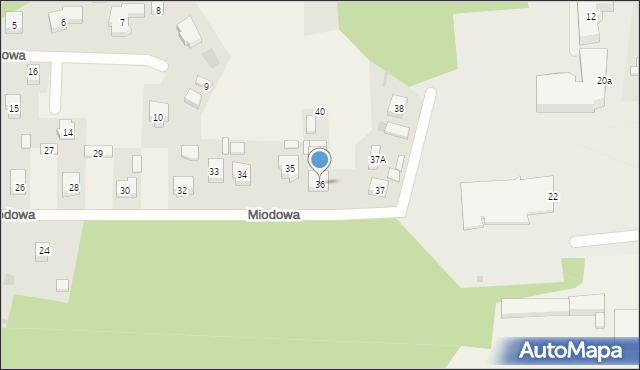 Brzeźno, Miodowa, 36, mapa Brzeźno