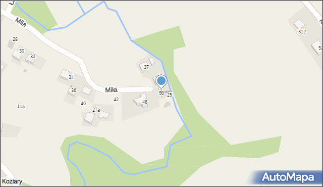 Brzoskwinia, Miła, 50, mapa Brzoskwinia