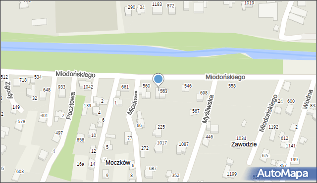 Buczkowice, Miodońskiego Franciszka, 563A, mapa Buczkowice