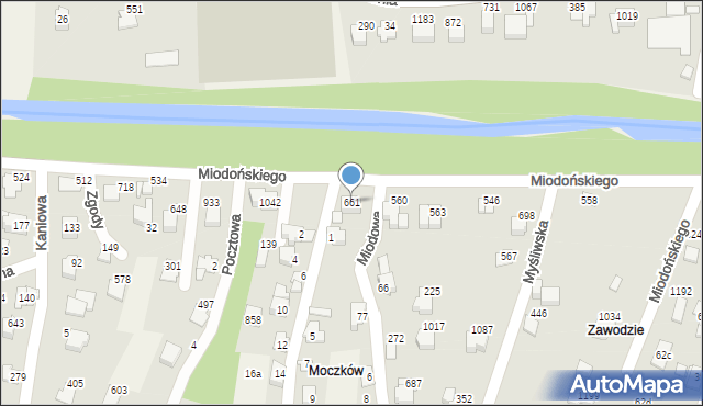 Buczkowice, Miodońskiego Franciszka, 661, mapa Buczkowice